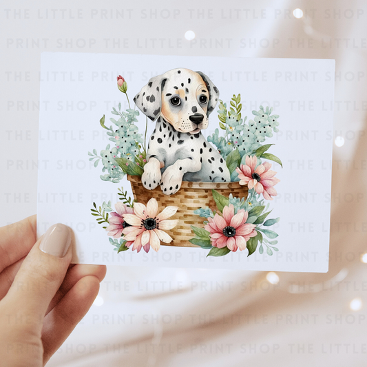 Dog Floral Basket - DTF Transfer Decal