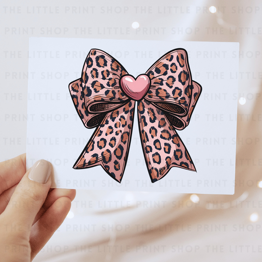 Leopard Print Bow - DTF Transfer Decal