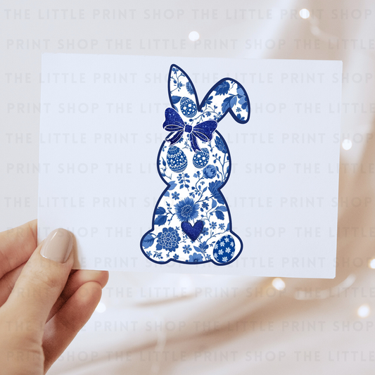 Blue Bunny - DTF Transfer Decal