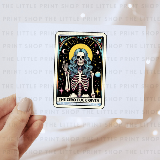 Zero F Tarot Card - DTF Transfer Decal