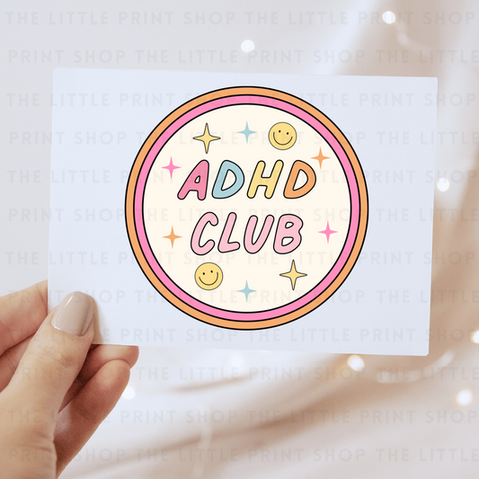 ADHD Club - DTF Transfer Decal
