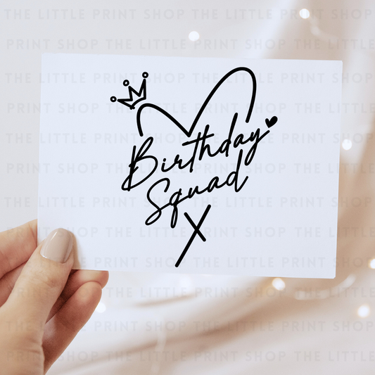 Birthday Squad - DTF Transfer Decal