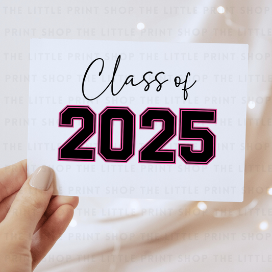 Class Of 2025 - Dark Pink - DTF Transfer Decal