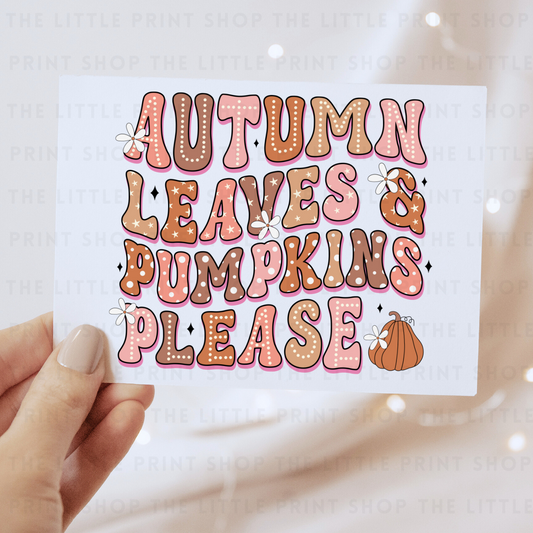 Autumn Leaves - DTF Transfer Decal