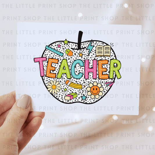 Teacher Apple - DTF Transfer Decal