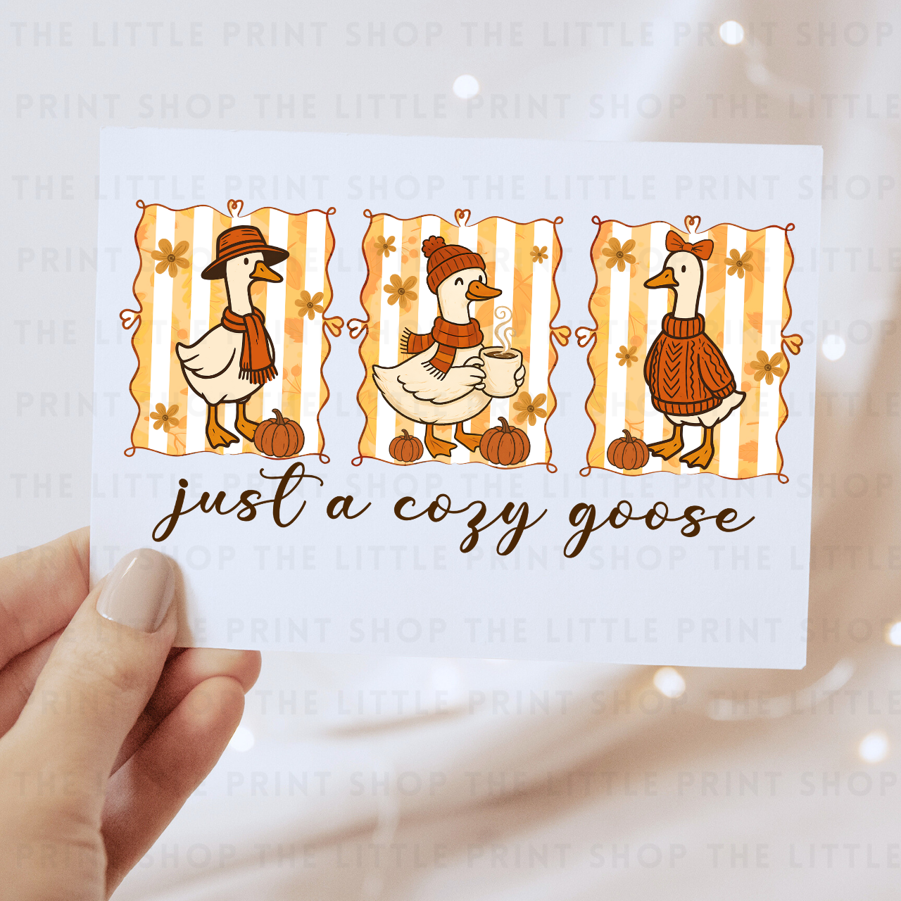 Just A Cozy goose - DTF Transfer Decal