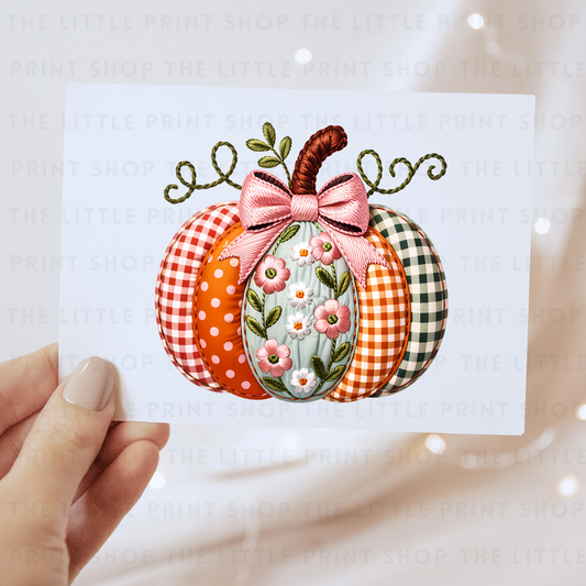 Patchwork Pumpkin - DTF Transfer Decal