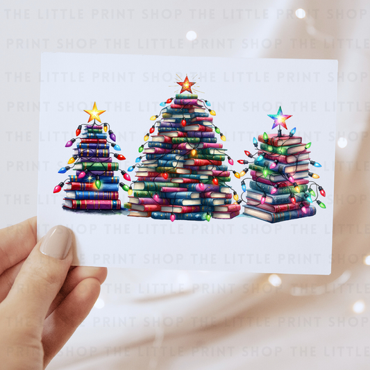 Christmas Book Trees - DTF Transfer Decal