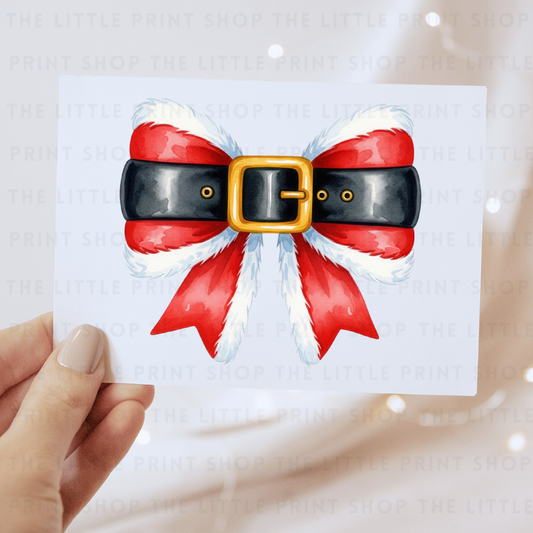 Santa Bow - DTF Transfer Decal