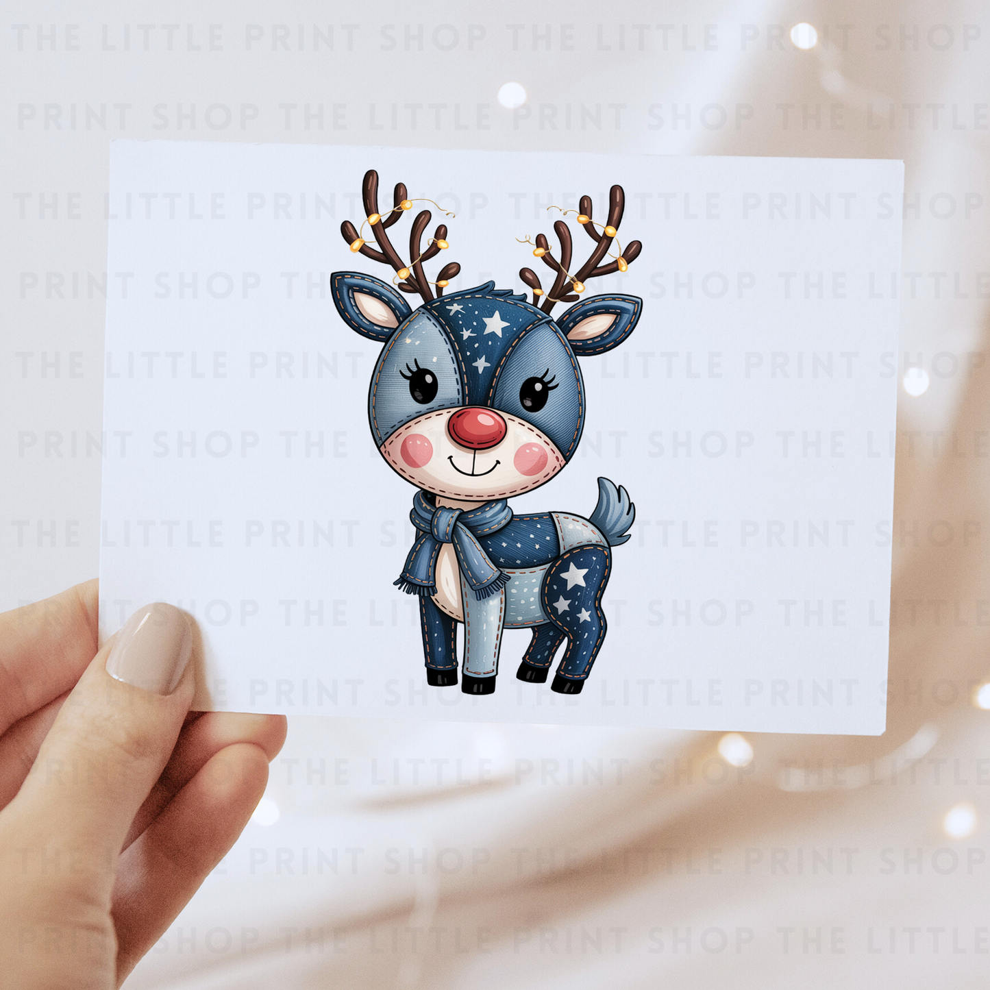Blue Reindeer - DTF Transfer Decal