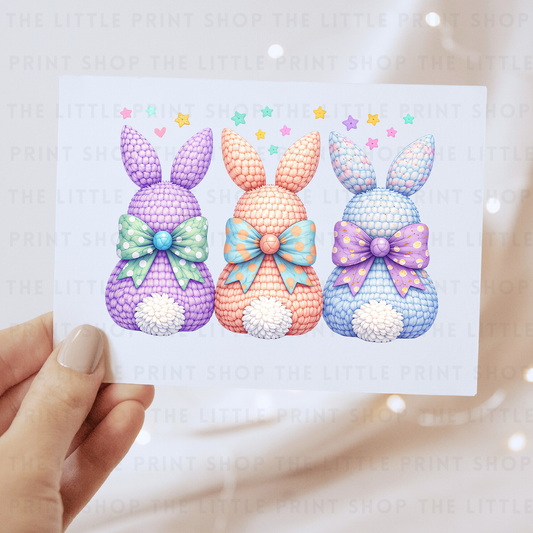 Knitted Bunnies - DTF Transfer Decal