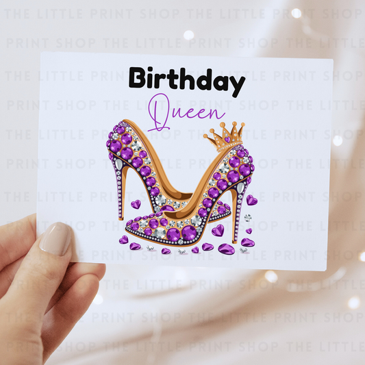 Birthday Queen Purple Heels - DTF Transfer Decal