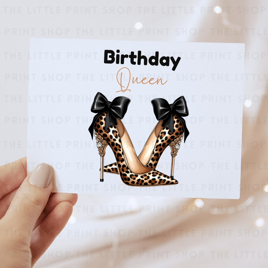 Birthday Queen Black Heels - DTF Transfer Decal