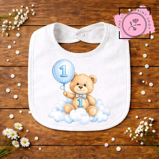 #1 - Blue Balloon Bear - DTF Transfer Decal