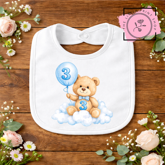 #3 - Blue Balloon Bear - DTF Transfer Decal