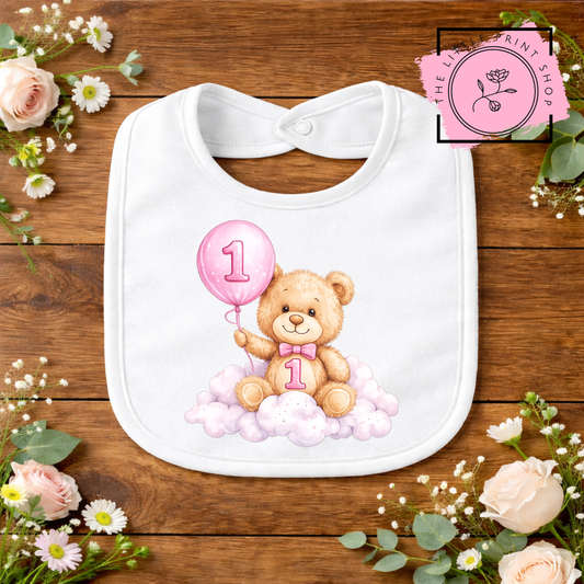 #1 - Pink Balloon Bear - DTF Transfer Decal