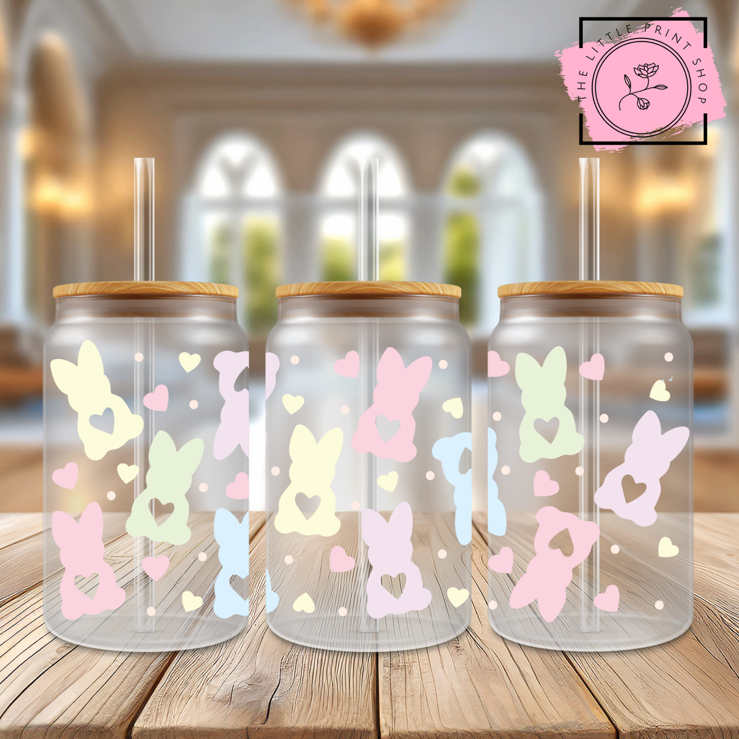 Cute Spring - 16oz Libbey Glass Printed UV DTF Wrap