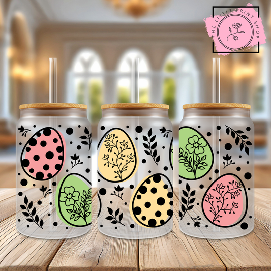 Spotty Eggs - 16oz Libbey Glass Printed UV DTF Wrap