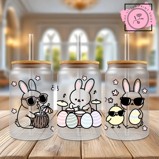 Easter Theme - 16oz Libbey Glass Printed UV DTF Wrap