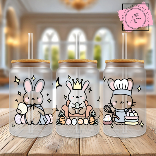Easter Theme - 16oz Libbey Glass Printed UV DTF Wrap