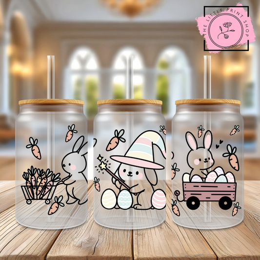 Easter Theme - 16oz Libbey Glass Printed UV DTF Wrap