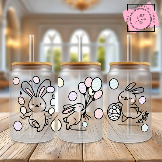 Easter Theme - 16oz Libbey Glass Printed UV DTF Wrap