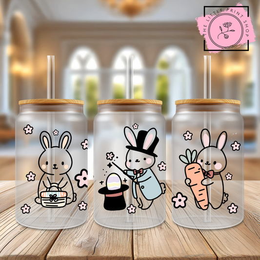 Easter Theme - 16oz Libbey Glass Printed UV DTF Wrap