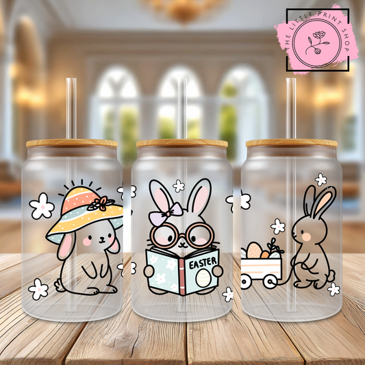 Easter Theme - 16oz Libbey Glass Printed UV DTF Wrap