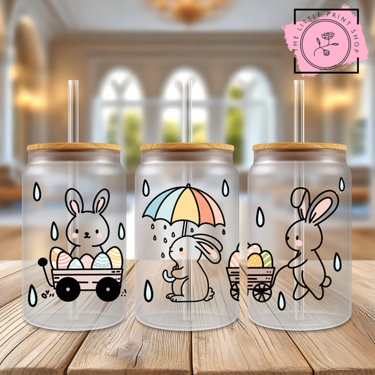 Easter Theme - 16oz Libbey Glass Printed UV DTF Wrap