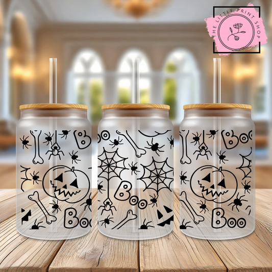 Halloween Outline - 16oz Libbey Glass Printed UV DTF Wrap