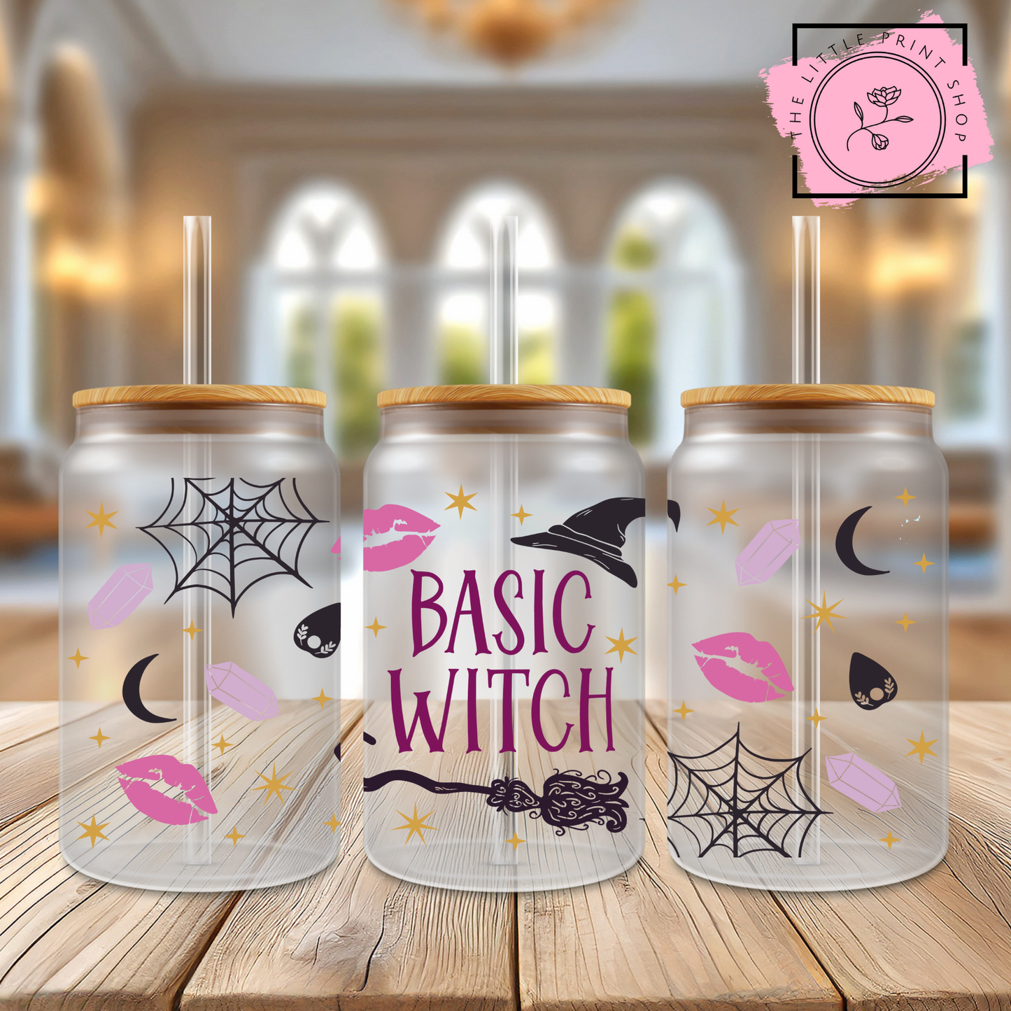 Basic Witch Purple - 16oz Libbey Glass Printed UV DTF Wrap