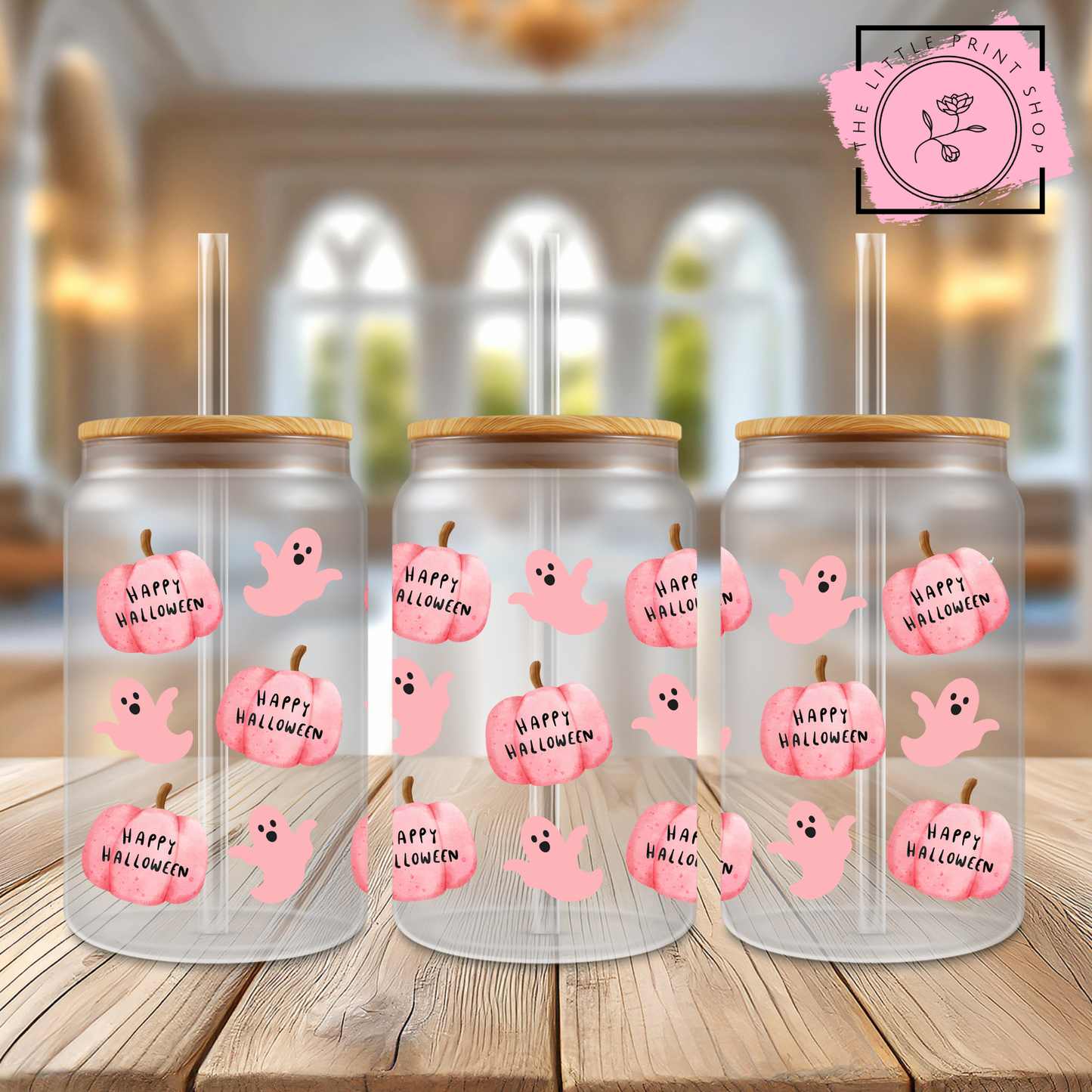 Hello Pumpkin! - 16oz Libbey Glass Printed UV DTF Wrap