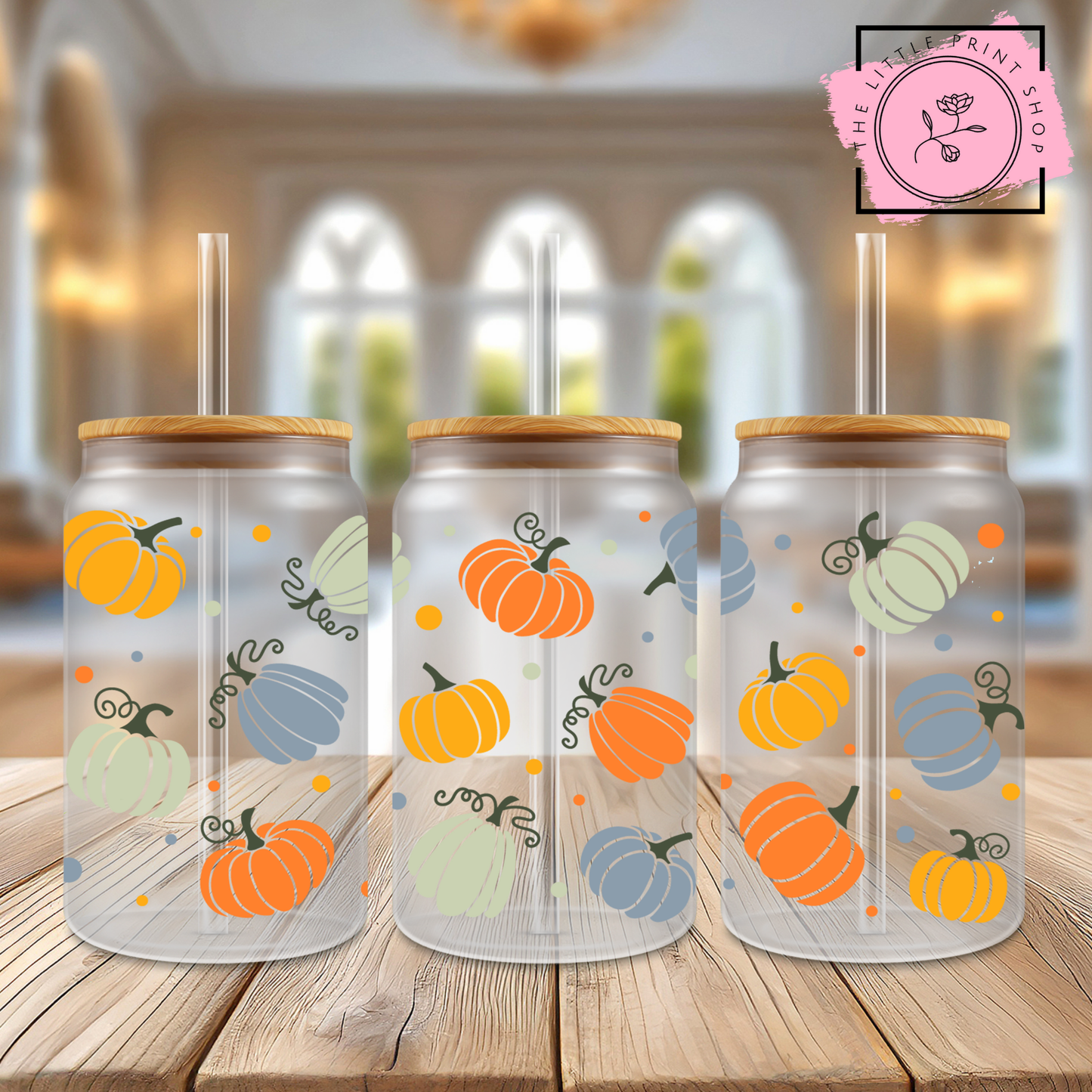 Pumpkins - 16oz Libbey Glass Printed UV DTF Wrap