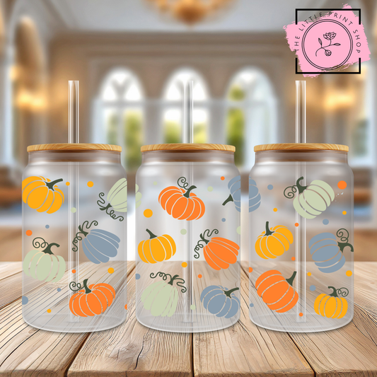 Pumpkins - 16oz Libbey Glass Printed UV DTF Wrap