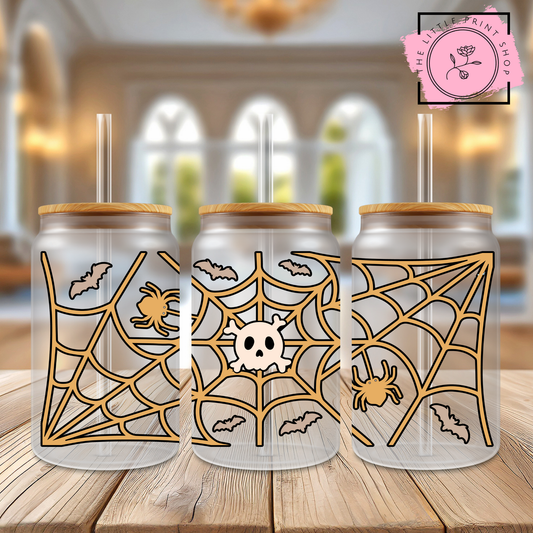 Spider Web - 16oz Libbey Glass Printed UV DTF Wrap