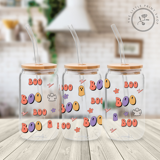 Boo's - 16oz Libbey Glass Printed UV DTF Wrap