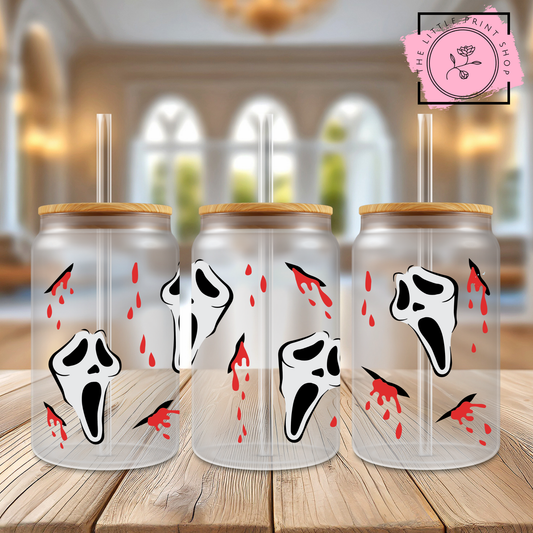 Mask - 16oz Libbey Glass Printed UV DTF Wrap