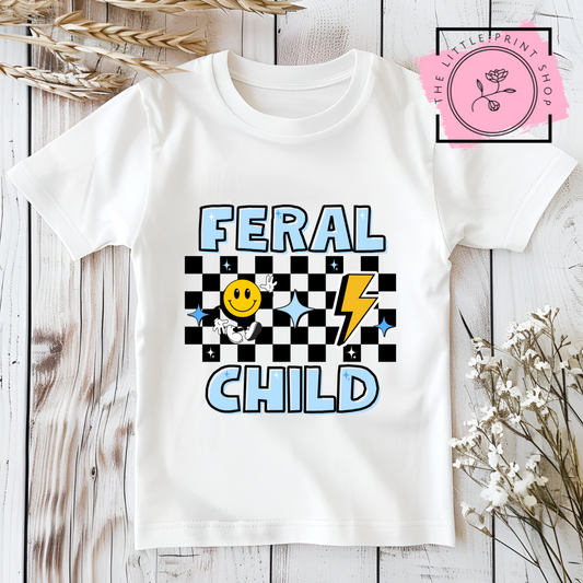 Feral Child - Blue - DTF Transfer Decal