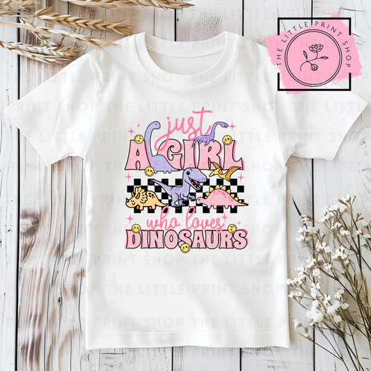 Just A Girl Dinosaur Style #1 - DTF Transfer Decal