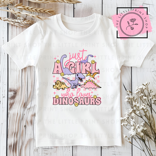 Just A Girl Dinosaur Style #2 - DTF Transfer Decal