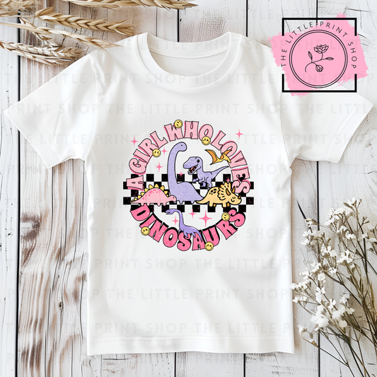 Just A Girl Dinosaur Round Style #1 - DTF Transfer Decal