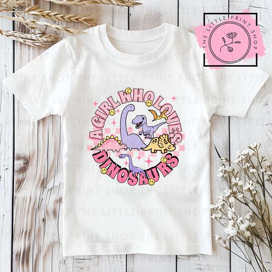 Just A Girl Dinosaur Round Style #2 - DTF Transfer Decal