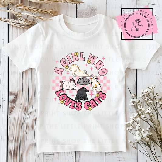 Just A Girl Cats Round - DTF Transfer Decal