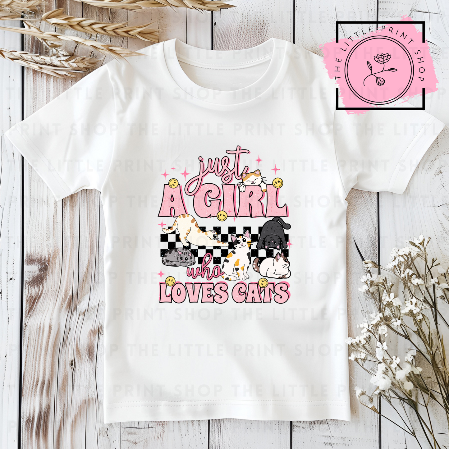 Just A Girl Cats Style #2 - DTF Transfer Decal