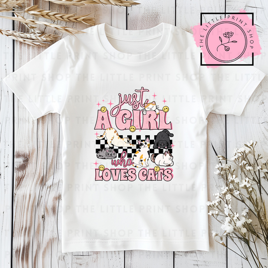 Just A Girl Cats Style #2 - DTF Transfer Decal