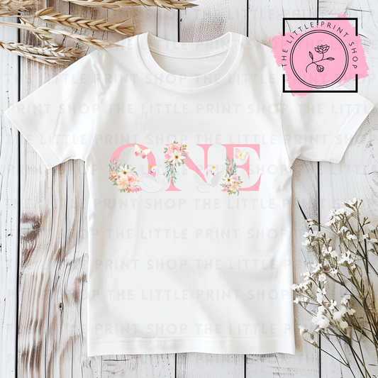 Birthday Number - Pink Swans - #1 to #5 - DTF Transfer Decal