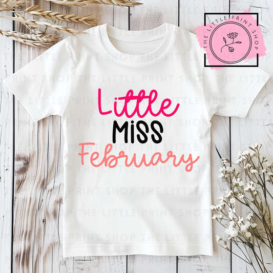 Little Miss February - DTF Transfer Decal