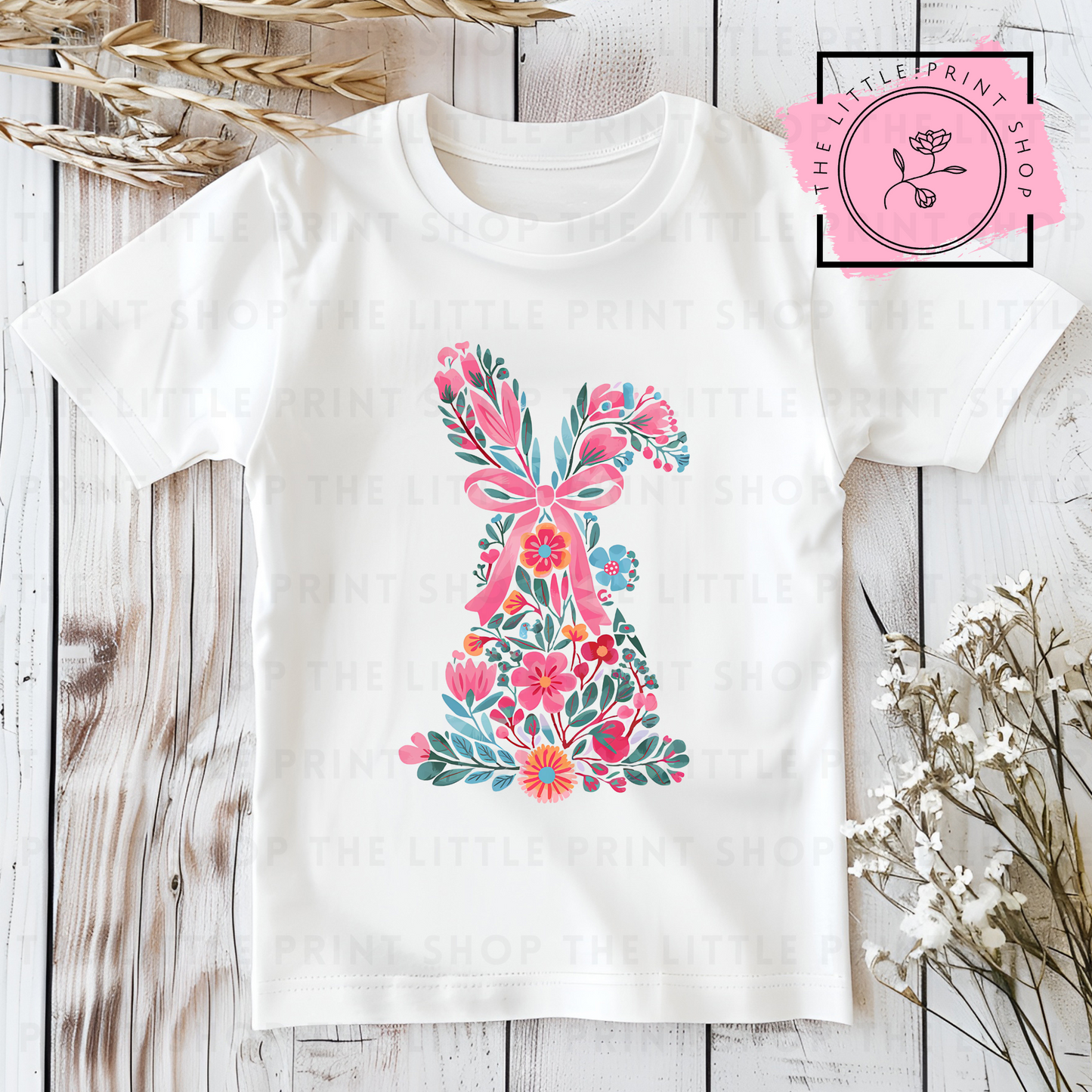 Floral Bunny - DTF Transfer Decal