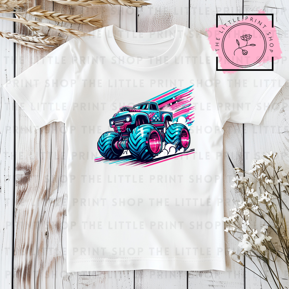 Pink & Blue Truck - DTF Transfer Decal – Little Print Shop