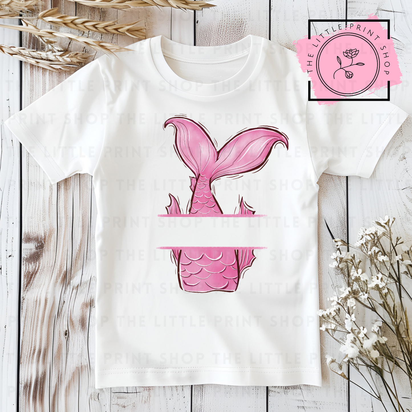 Pink Mermaid Tail - DTF Transfer Decal